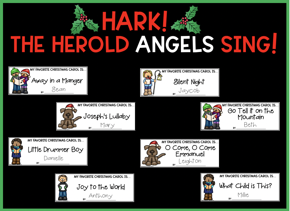 Christmas Carols Bulletin Board Set setonscholars